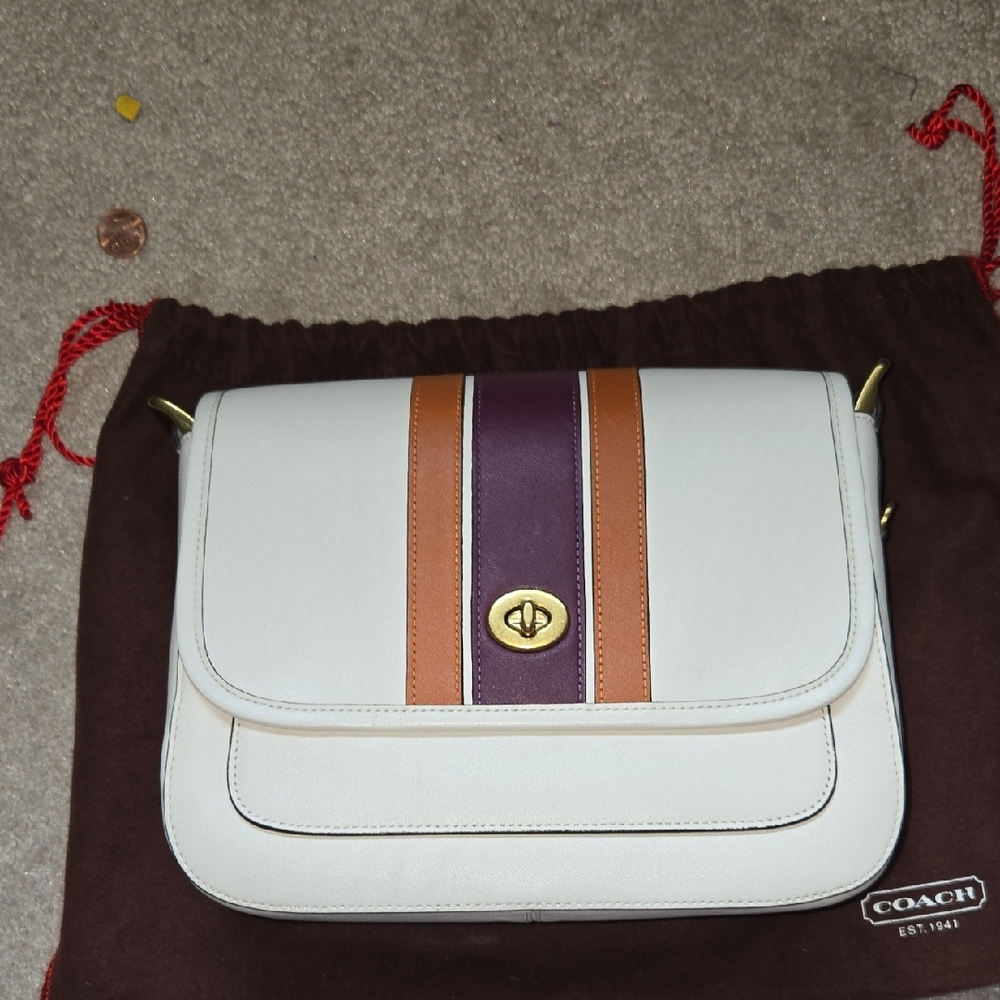 Rambler Crossbody With Varsity Stripe, EUC